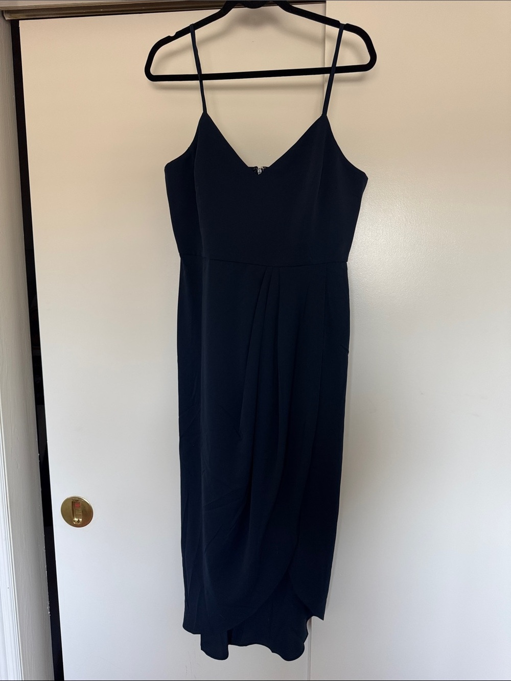 Lulu's Navy Spaghetti-Strap Midi Dress
